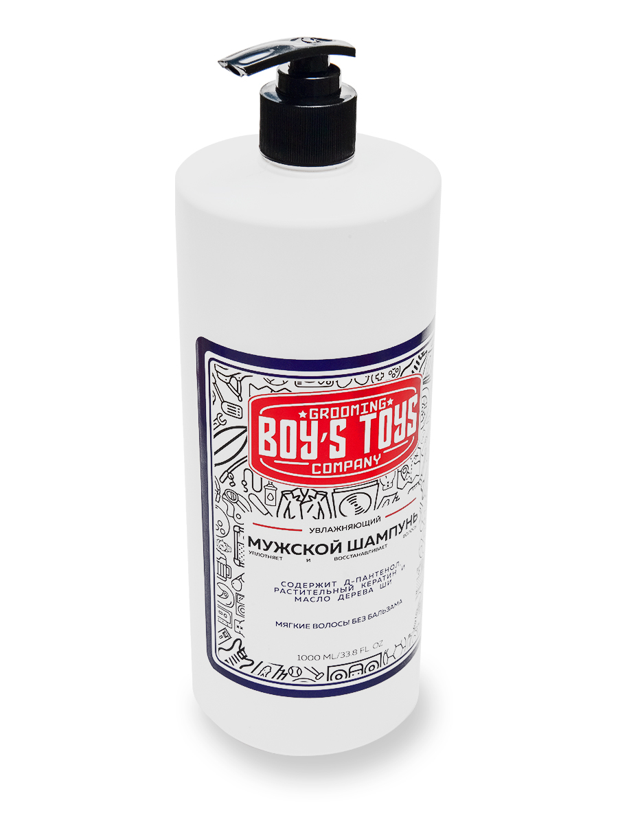  Увлажняющий шампунь для ежедневного ухода за нормальными и сухими волосами Daily Moisturizing Shampoo, 1000 мл (Boys Toys, Уход) фото 2
