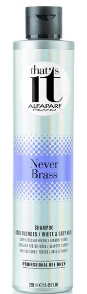  Шампунь для холодных оттенков блонд и седых волос That's It Never Brass Shampoo, 250 мл (Alfaparf Milano, Уход) фото 0