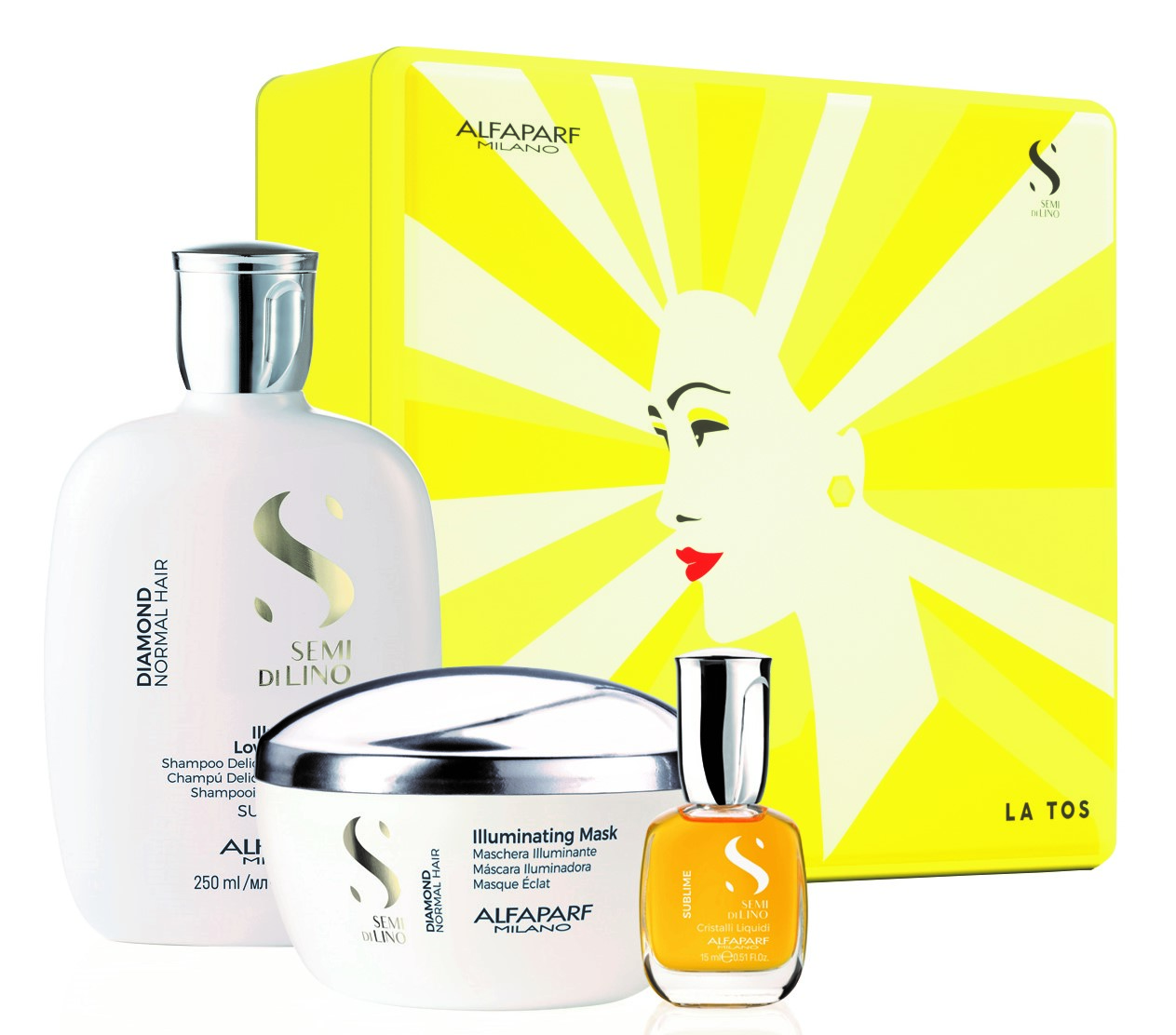  Подарочный набор Diamond Normal Hair: шампунь 250 мл + маска 200 мл + масло против секущихся волос 15 мл (Alfaparf Milano, Diamond) фото 0