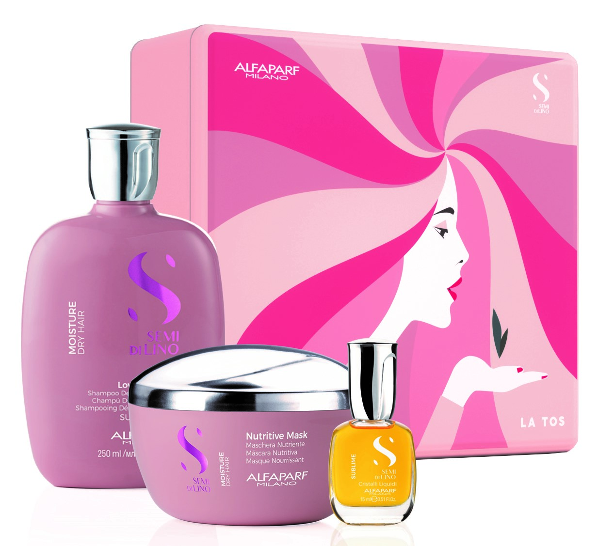 Подарочный набор Moisture Dry Hair: шампунь 250 мл + маска 200 мл + масло против секущихся волос 15 мл (Alfaparf Milano, Moisture) фото 0