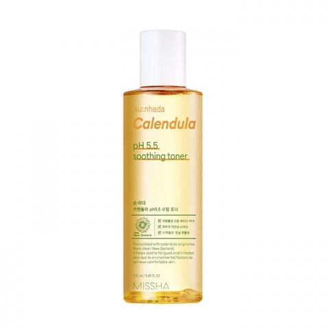 Миша Успокаивающий тонер с календулой для лица, 175 мл (Missha, Su:Nhada Calendula pH Balancing & Soothing) фото 0