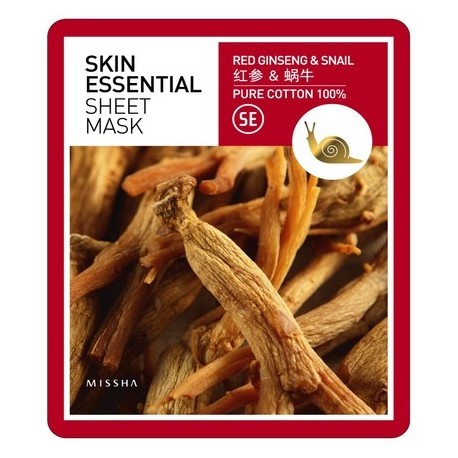 Миша Тканевая маска для лица Skin Essential Sheet Mask Ginseng & Snail (Missha, Маски) фото 0
