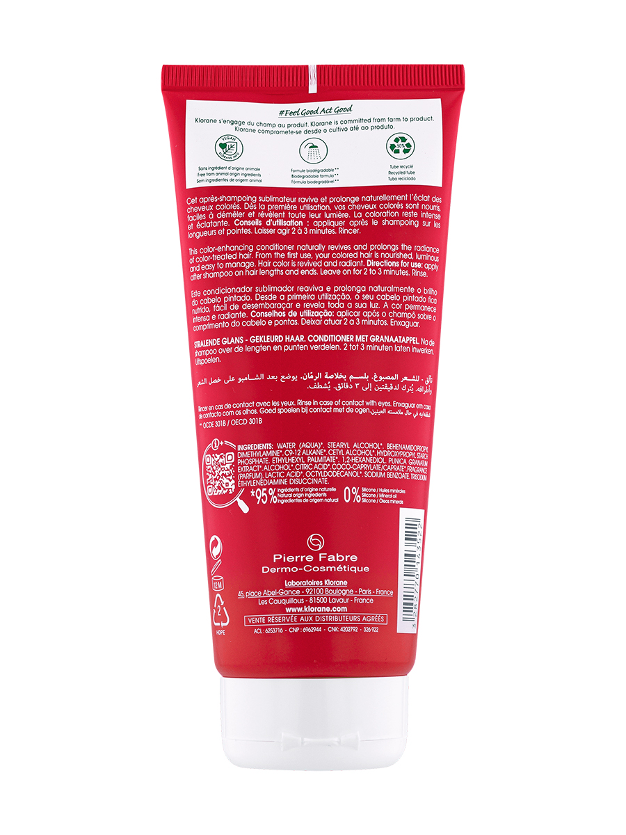 Клоран Кондиционер с гранатом для окрашенных волос, 200 мл (Klorane, Гранат) Клоран Кондиционер с гранатом для окрашенных волос, 200 мл (Klorane, Гранат) фото 6
