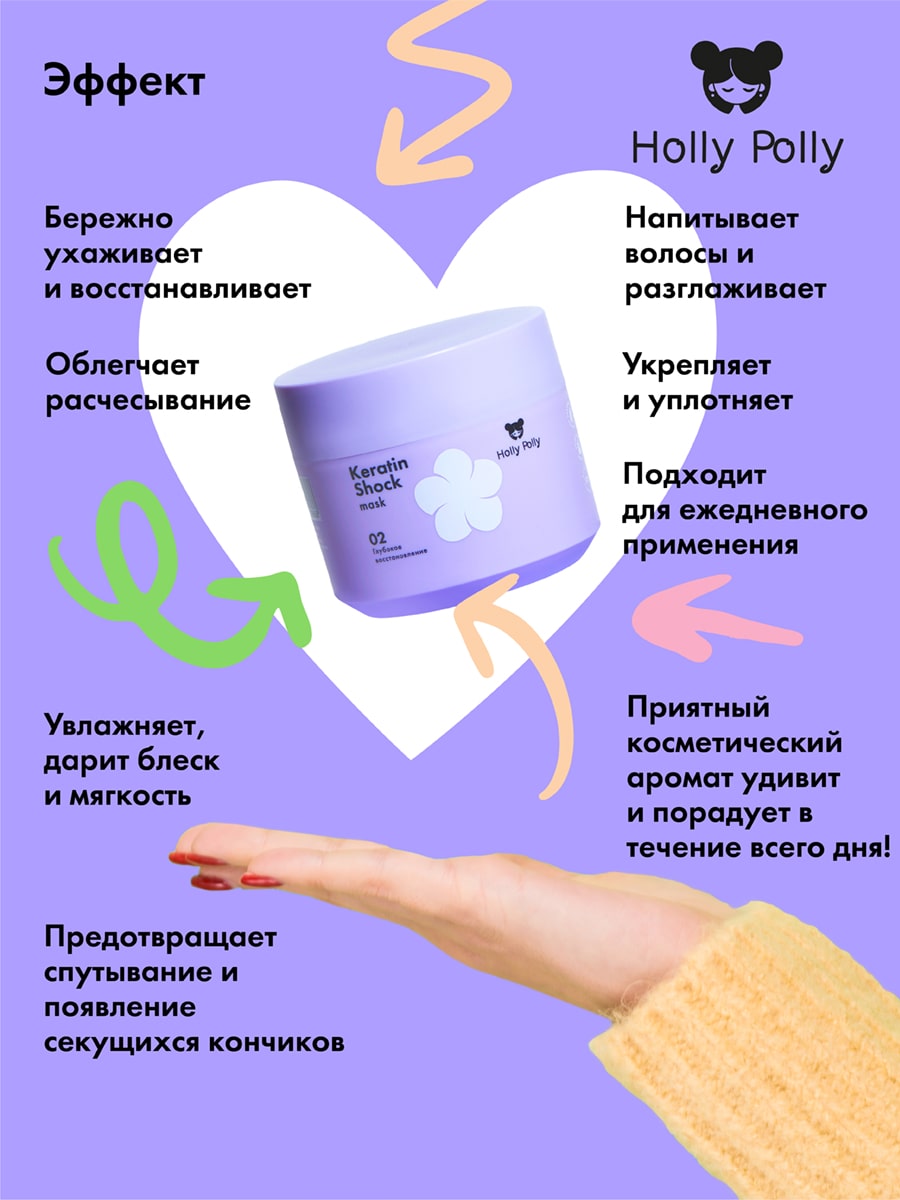 Холли Полли Восстанавливающая маска, 300 мл (Holly Polly, Keratin Shock) фото 5