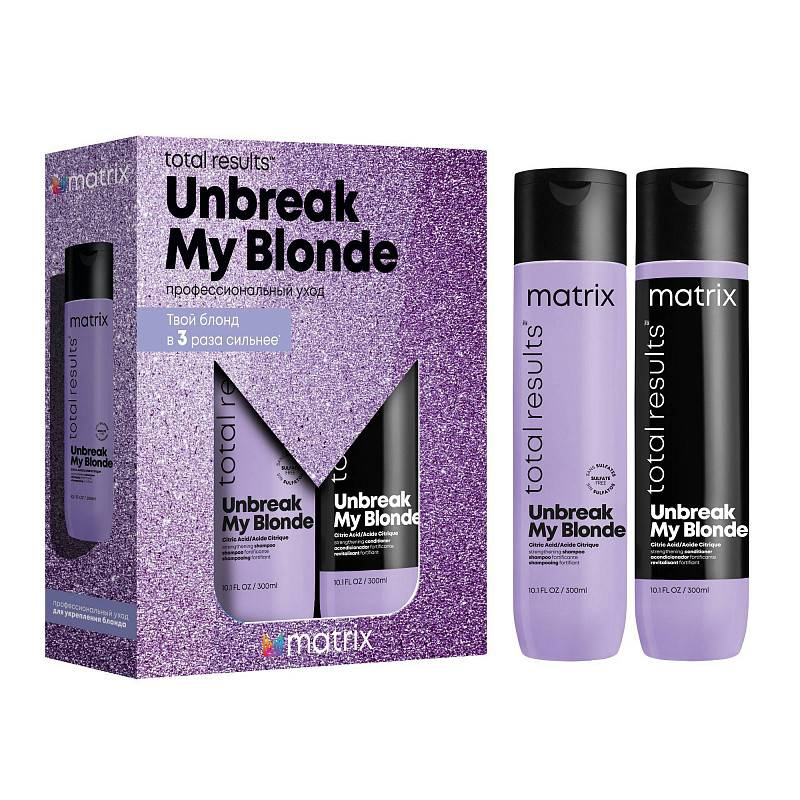 Матрикс Набор Unbreak my blond: Шампунь, 300 мл + Кондиционер, 300 мл (Matrix, Unbreak My Blonde) фото 2