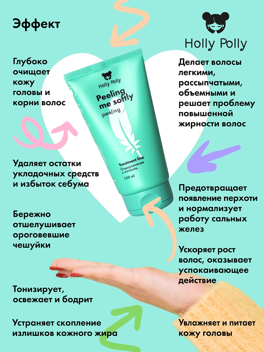 Холли Полли Пилинг для кожи головы Peeling Me Softly, 150 мл (Holly Polly, Treatment Line) фото 4