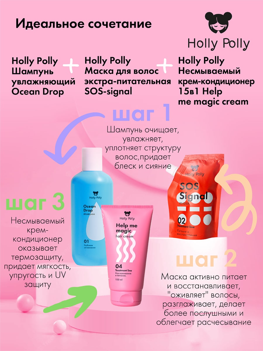 Холли Полли Несмываемый крем-кондиционер 15в1 Help Me Magic, 150 мл (Holly Polly, Treatment Line) фото 7