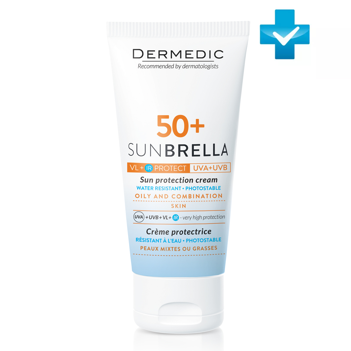 Dermedic Солнцезащитный крем SPF 50+ для жирной кожи и комбинированной кожи, 50 г (Dermedic, Sunbrella)