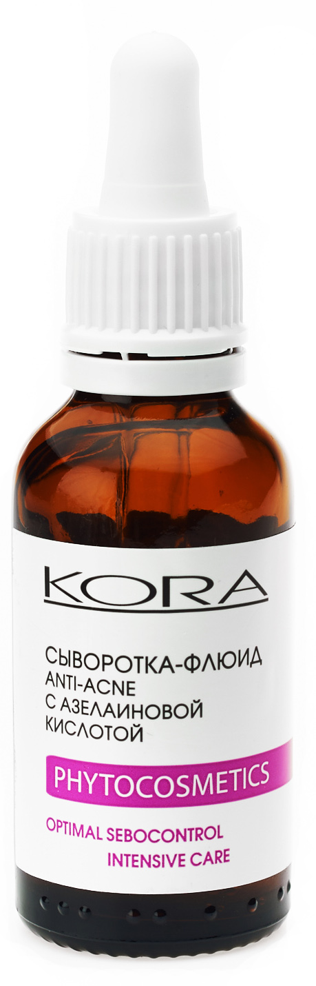 Кора Сыворотка-флюид Anti-Acne с азелаиновой кислотой, 30 мл (Кора, Для жирной кожи) уход за лицом kora сыворотка флюид anti acne с азелаиновой кислотой