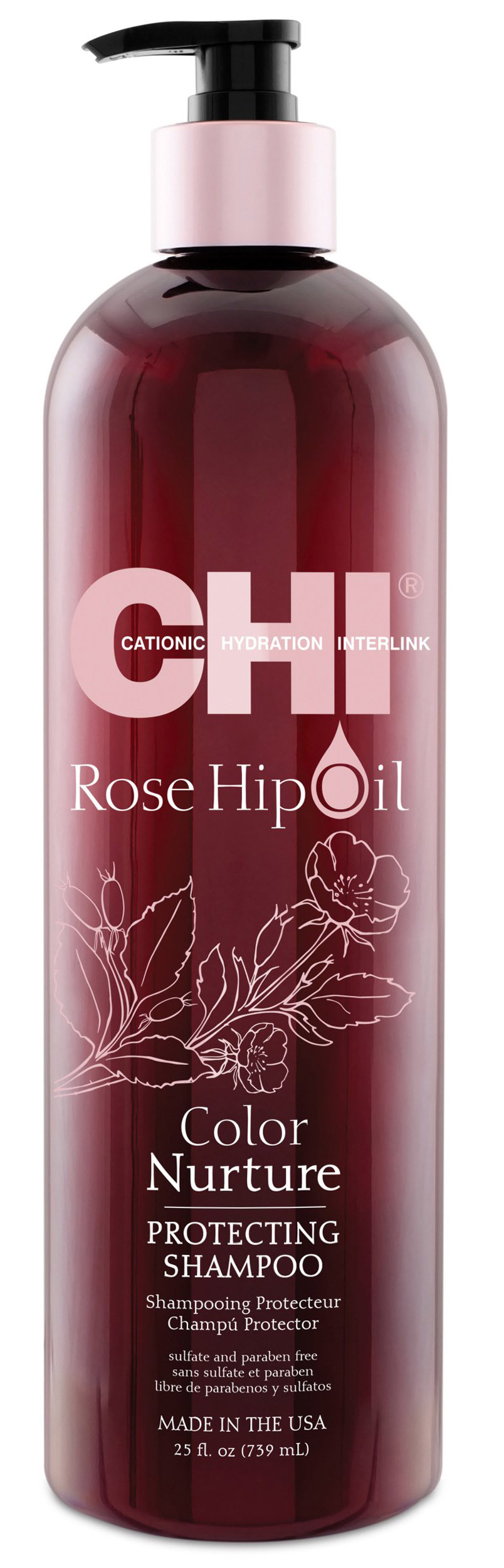 Chi Шампунь с маслом шиповника для окрашенных волос Protecting Shampoo, 739 мл (Chi, Rose Hip Oil) chi rose hip oil protecting conditioner кондиционер с маслом розы для окрашенных волос 739 мл