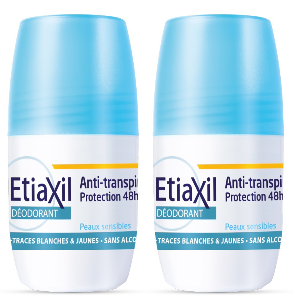  Набор роликовых дезодорантов для чувствительной кожи, 2 х 50 мл (ETIAXIL, Среднее потоотделение) фото 0