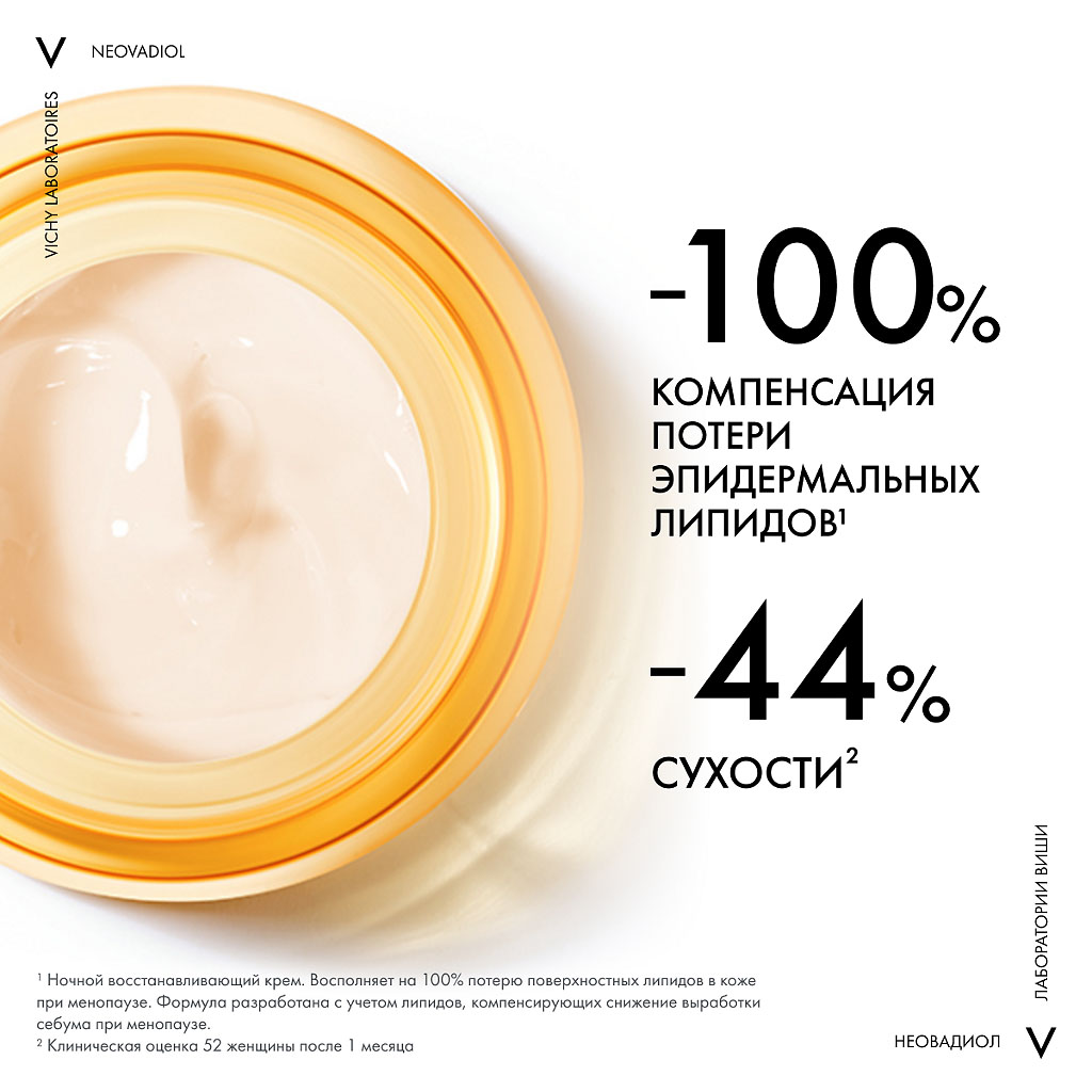Виши Восстанавливающий питательный ночной крем для кожи в период менопаузы, 50 мл (Vichy, Neovadiol) фото 2