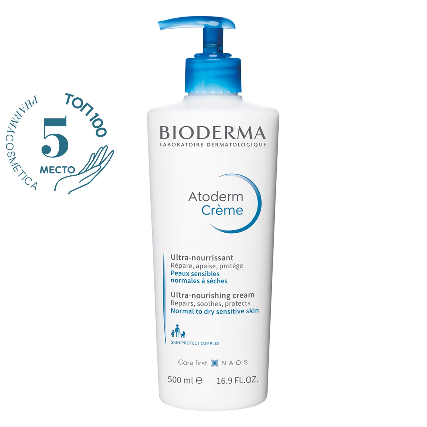Биодерма Питательный увлажняющий крем для лица и тела Ultra, 500 мл (Bioderma, Atoderm) фото 0