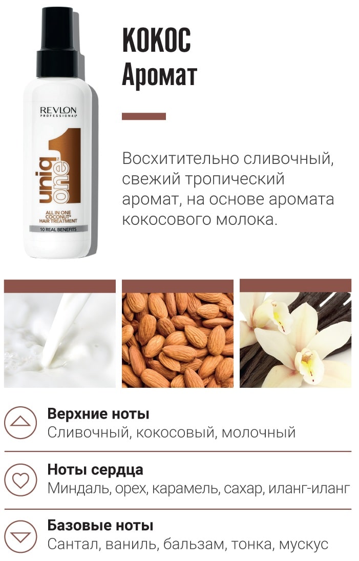 Ревлон Профессионал Универсальная спрей-маска с ароматом кокоса, 150 мл (Revlon Professional, Uniqone) фото 2