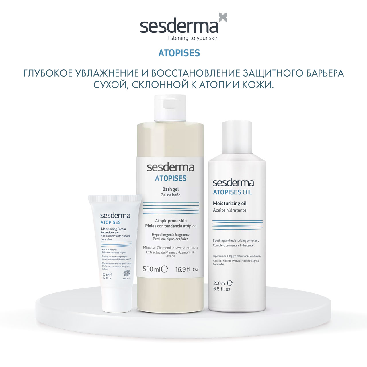 Сесдерма Увлажняющий крем, 50 мл (Sesderma, Atopises) фото 5