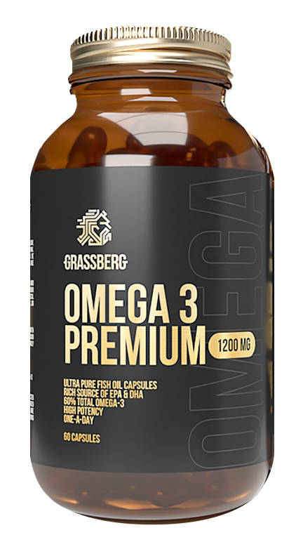 Грасберг Биологически активная добавка к пище Omega 3 Premium 60% 1200 мг, 90 капсул (Grassberg, ) фото 0