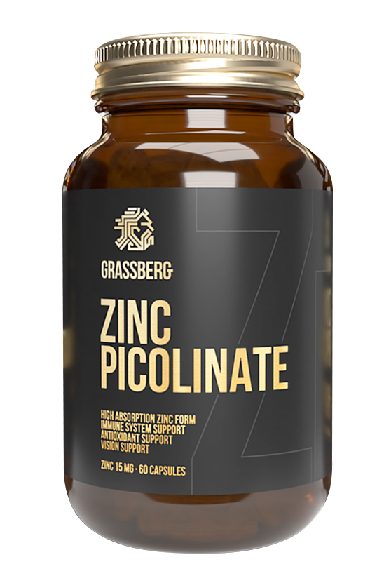 Грасберг Биологически активная добавка к пище Zinc Picolinate 15 мг, 60 капсул (Grassberg, ) фото 0