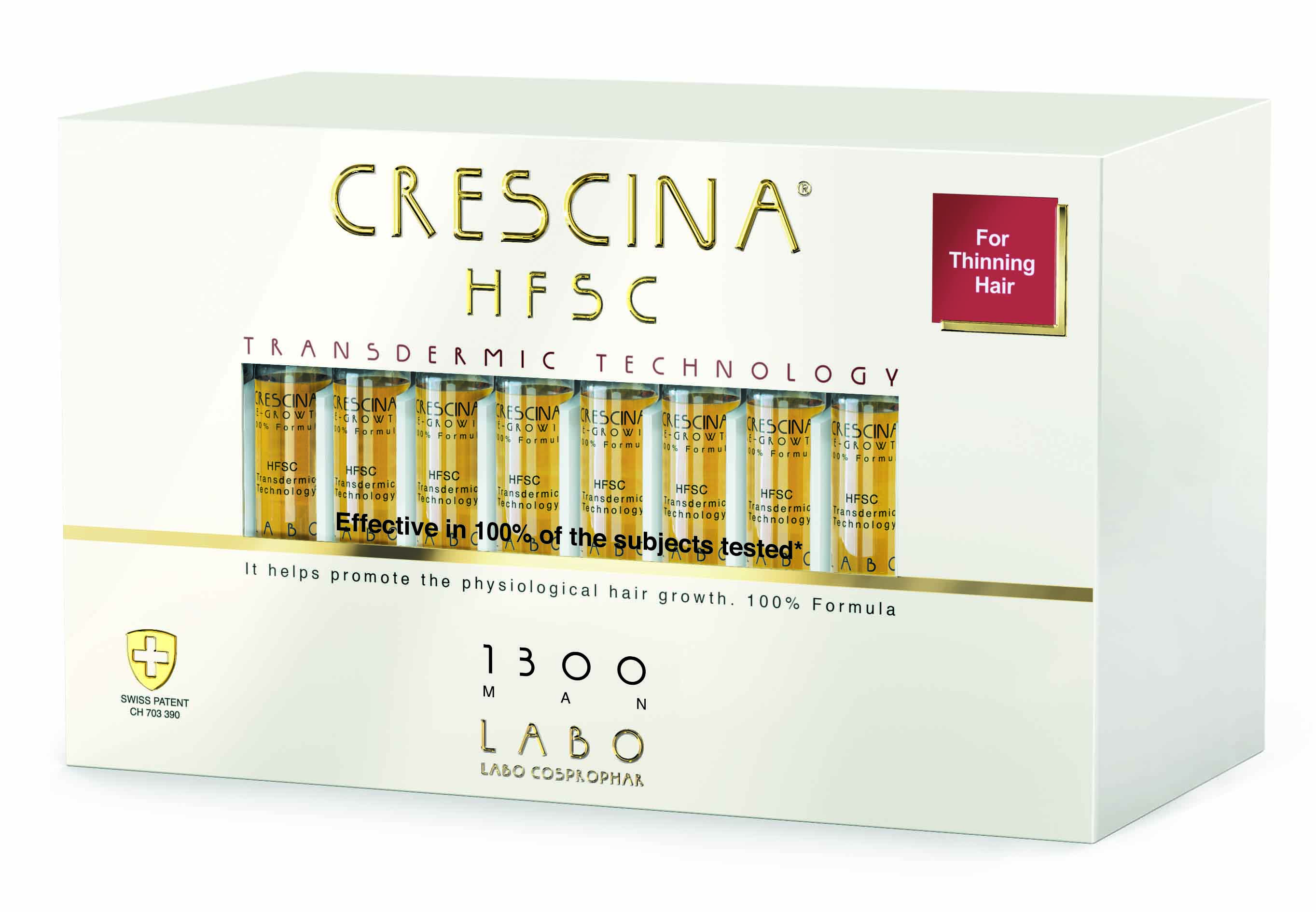 Crescina 1300 Лосьон для возобновления роста волос у мужчин Transdermic Re-Growth HFSC, №40 (Crescina, Transdermic) ампулы для восстановления роста волос hfsc transdermic re growth 1300 man ампулы 40 3 5мл