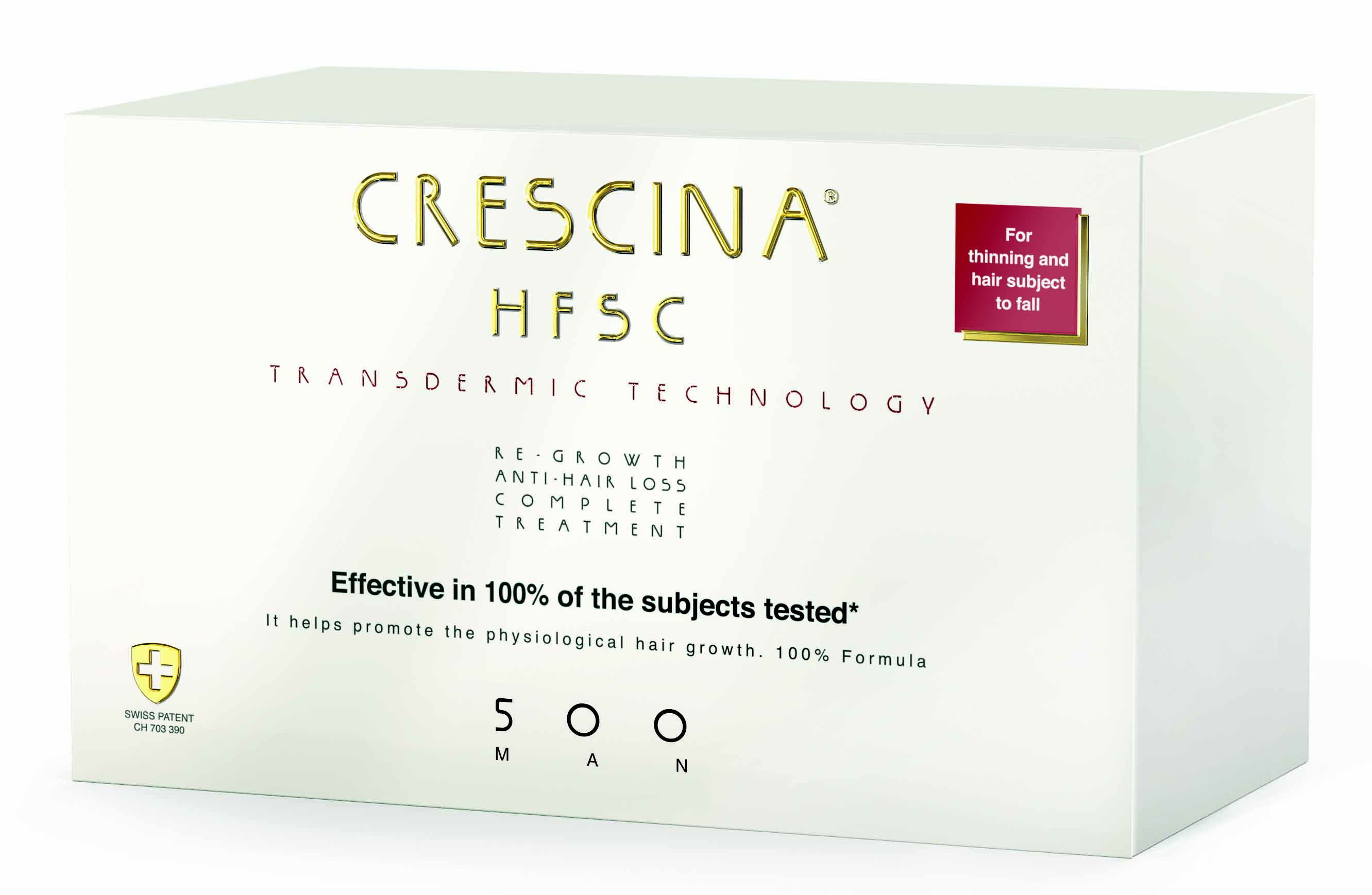 Кресцина 500 Комплекс Transdermic для мужчин: лосьон для возобновления роста волос №20 + лосьон против выпадения волос №20 (Crescina, Transdermic) фото 0