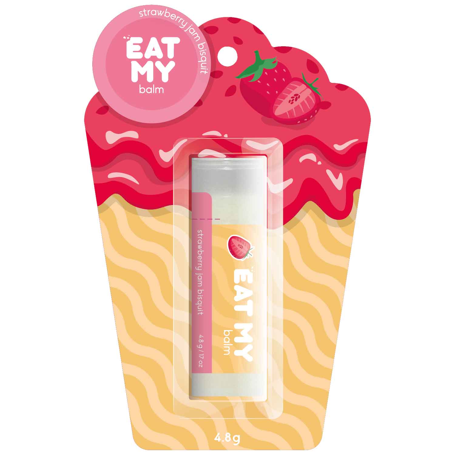 Eat My Бальзам для губ Бисквит с клубничным джемом, 4,8 г (Eat My, Для губ)