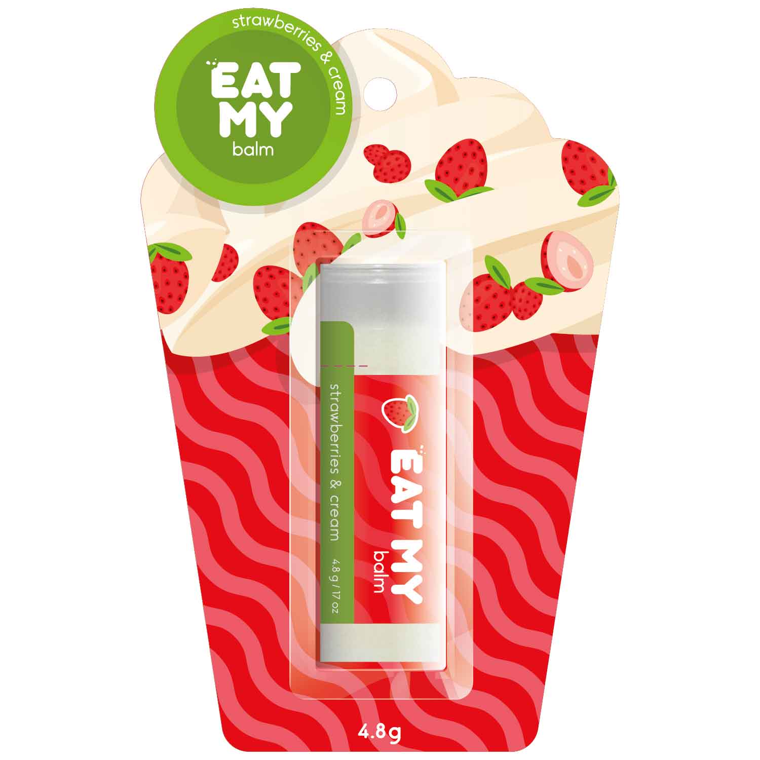 Eat My Бальзам для губ Земляника со сливками, 4,8 г (Eat My, Для губ) бальзам для губ eat my бальзам для губ земляника со сливками strawberries