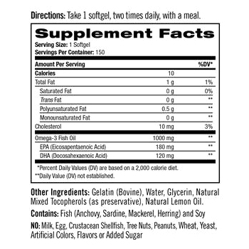 Натрол Рыбий жир омега-3 1000 мг, 150 капсул (Natrol, Омега 3) фото 6
