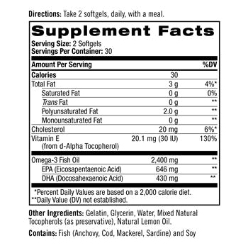 Натрол Омега Extreme со вкусом лимона 2400 мг, 60 капсул (Natrol, Омега 3) фото 6