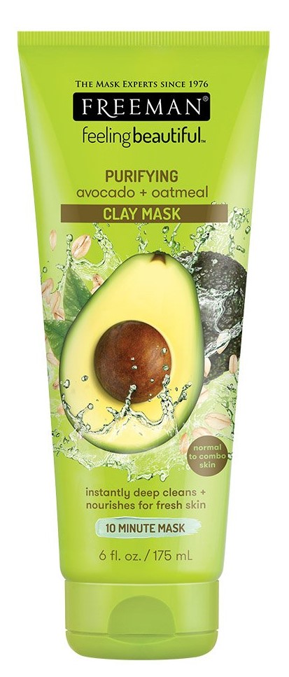 Фримен Очищающая глиняная маска с авокадо и овсяной мукой, 175 мл (Freeman, Essentials) фото 0