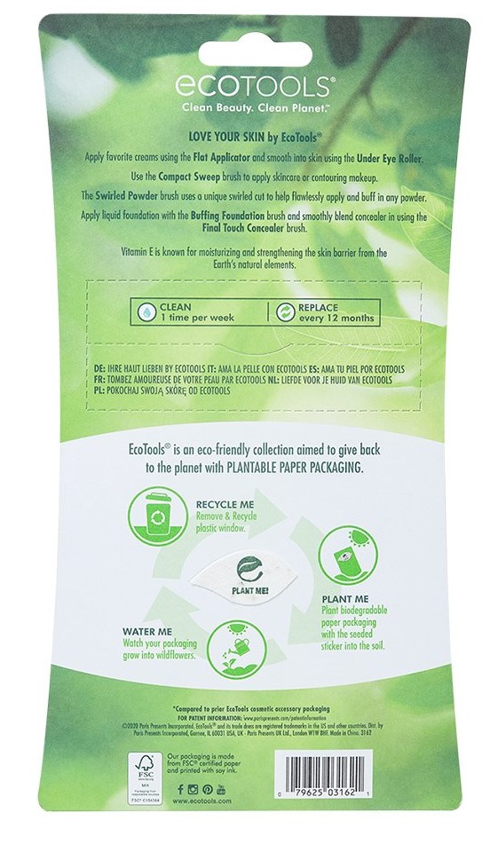 Эко Тулс Набор кистей для макияжа Love Your Skin (Eco Tools, Everyday Сollection) фото 4