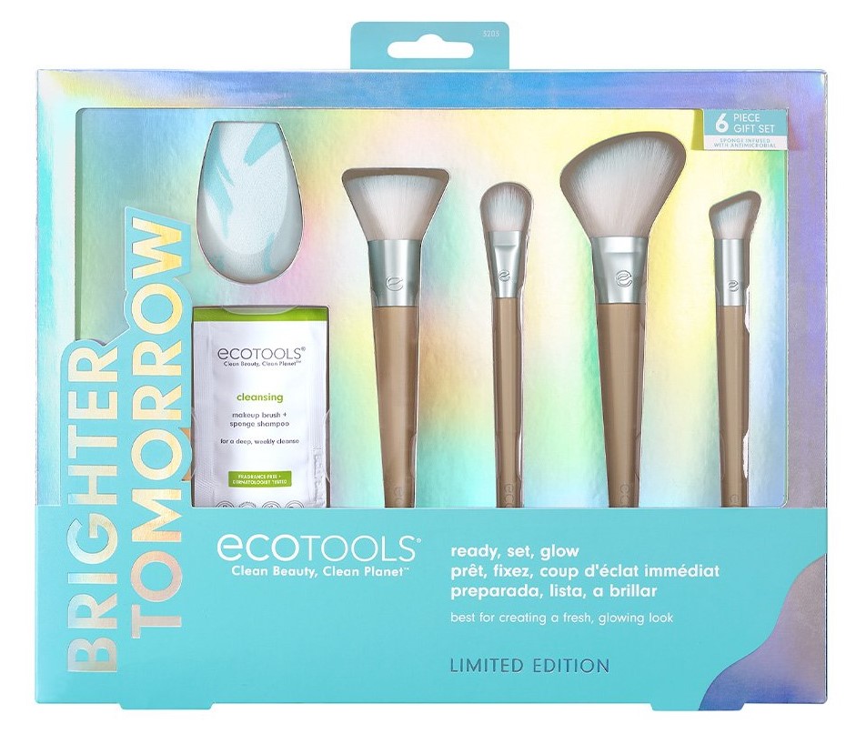 Эко Тулс Подарочный набор кистей и спонж для макияжа Ready, Set, Glo (Eco Tools, Holiday Collection) фото 1