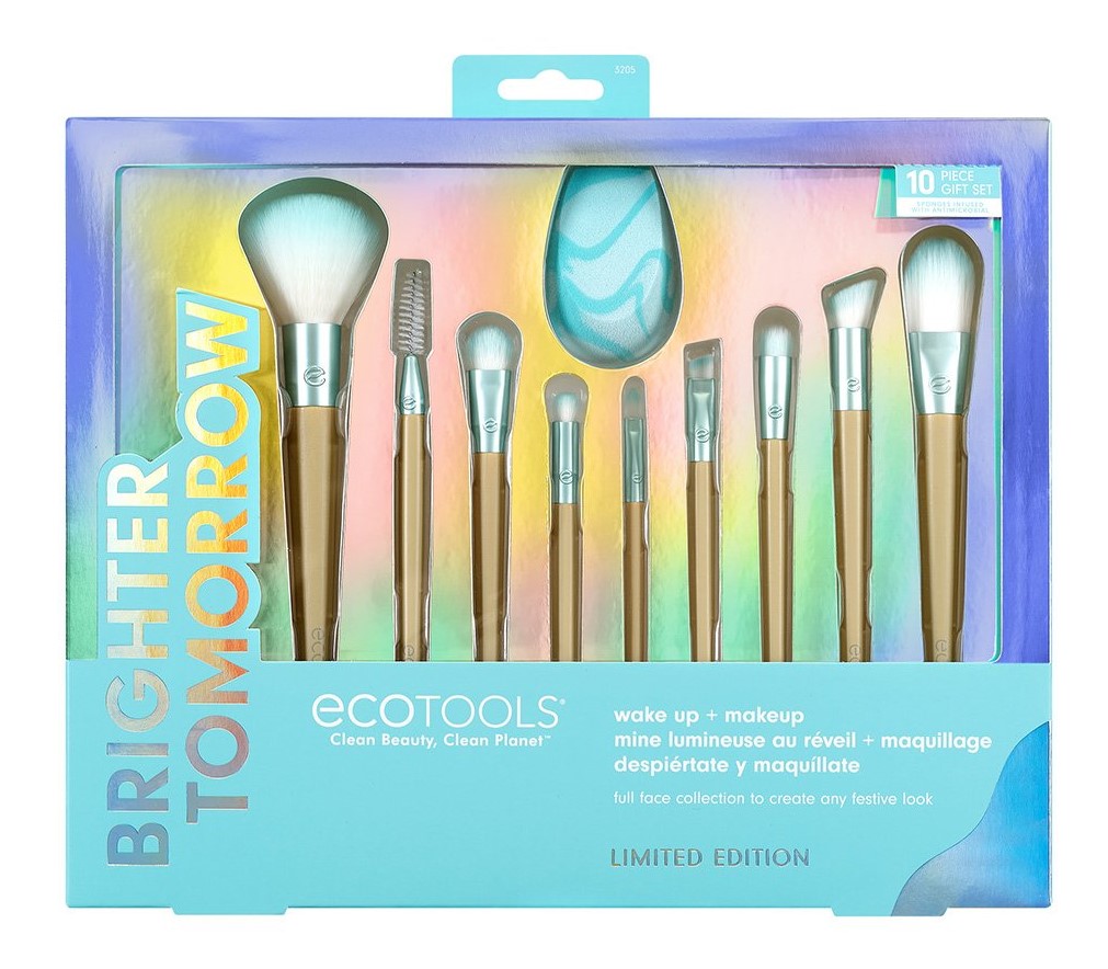 Эко Тулс Подарочный набор кистей и спонж для макияжа Wakeup + Makeup Full Face Collection (Eco Tools, Holiday Collection) фото 1