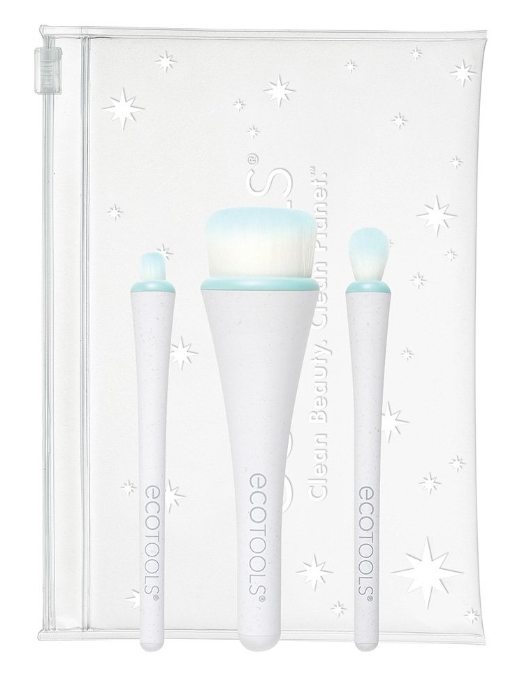 Эко Тулс Набор мини-кистей для макияжа с косметичкой All Eyes On Me Mini 360 Ultimate Brush Kit (Eco Tools, Holiday Collection) фото 0