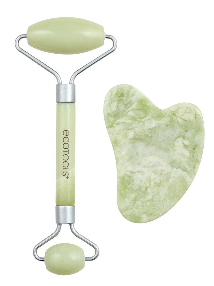 Эко Тулс Нефритовый мини-роллер для лица и скребок гуаша Jade Roller + Guasua Stone Duo (Eco Tools, Everyday Сollection) фото 0