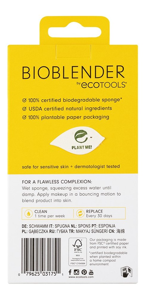 Эко Тулс Биоразлагаемый спонж для макияжа Bioblender Makeup Sponge (Eco Tools, Innovation) Эко Тулс Биоразлагаемый спонж для макияжа Bioblender Makeup Sponge (Eco Tools, Innovation) фото 3