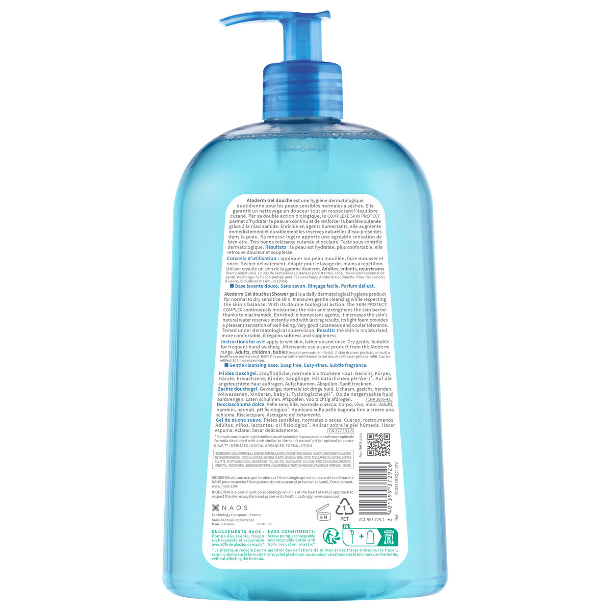 Биодерма Гель для душа, 1 л (Bioderma, Atoderm) Биодерма Гель для душа, 1 л (Bioderma, Atoderm) фото 2