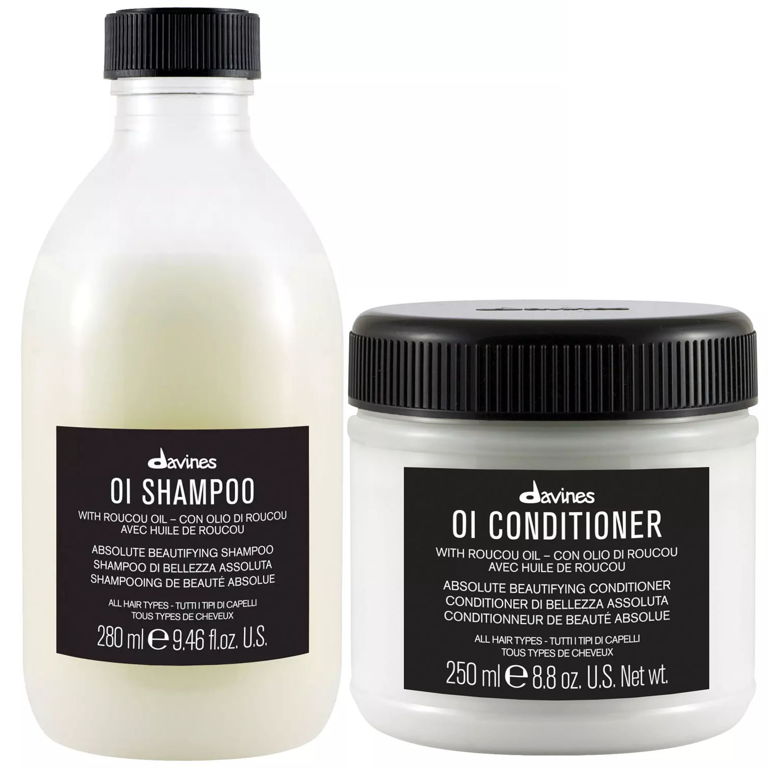 Davines Набор для абсолютной красоты волос: шампунь 280 мл + кондиционер 250 мл (Davines, OI) цена и фото