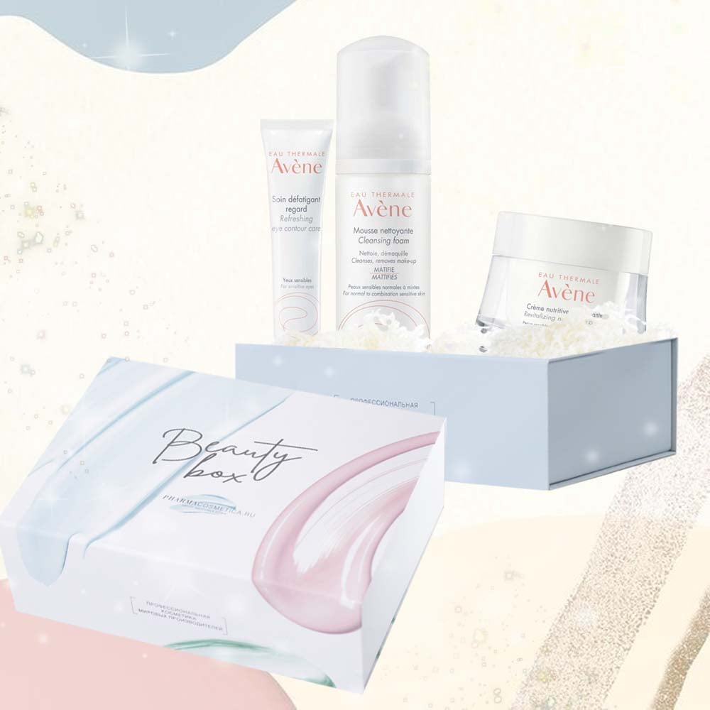  Подарочный набор Avene (пенка 150 мл + уход для глаз 15 мл + крем для лица 50 мл) (Подарочные наборы, ) фото 0