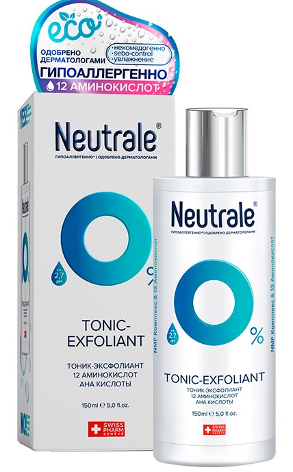 Нейтрале Тоник-эксфолиантс фруктовыми AHA кислотами 12 аминокислот, 150 мл (Neutrale, Для кожи лица, шеи и зоны декольте) фото 0