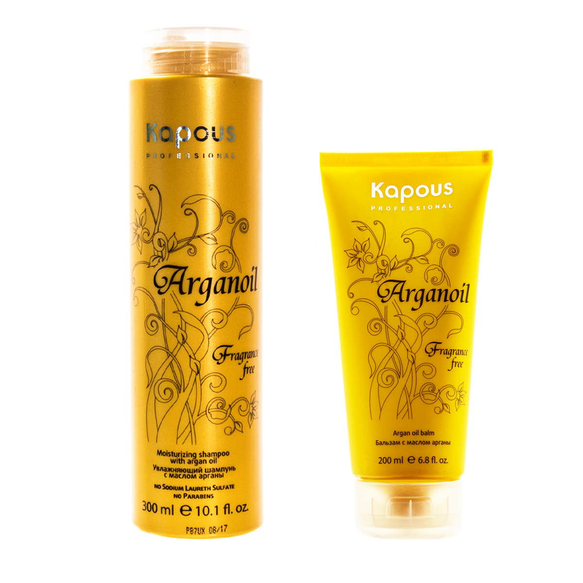 Капус Профессионал Набор для волос Arganoil с маслом арганы (увлажняющий шампунь 300 мл + бальзам для волос 200 мл) (Kapous Professional, Fragrance free) фото 0