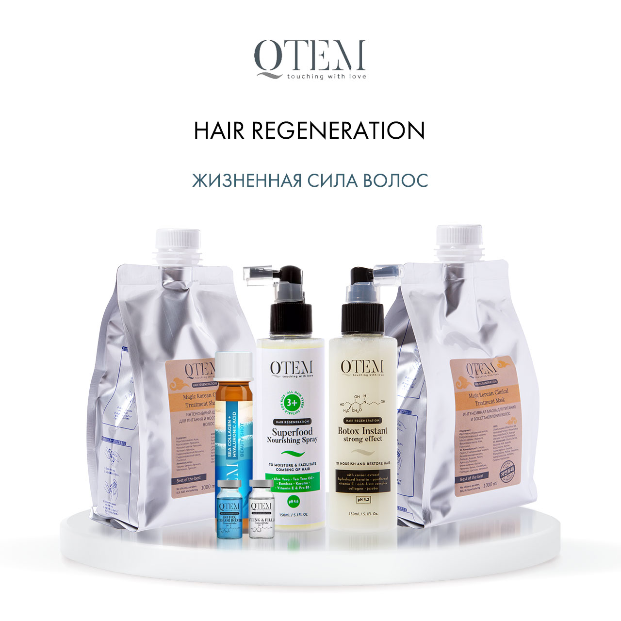 Кьютэм Интенсивная маска для питания и восстановления волос Magic Korean Clinical Treatment, 1000 мл (Qtem, Hair Regeneration) фото 6