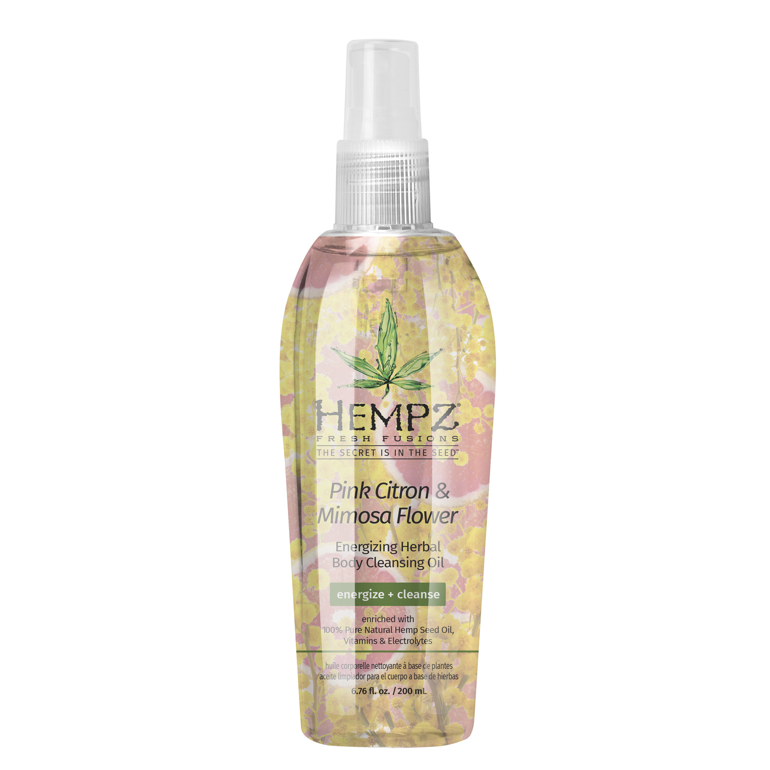 Hempz Очищающее масло Pink Citron  Mimosa Flower Energizing Herbal Body Cleansing Oil, 200 мл (Hempz, Розовый лимон и мимоза)
