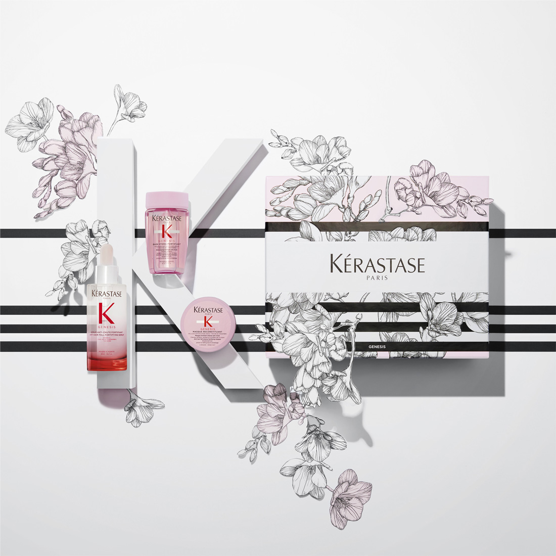 Керастаз Весенний набор (сыворотка Фортифант 90 мл + шампунь Гидра 80 мл + маска Реконституант 75 мл) (Kerastase, Genesis) фото 2