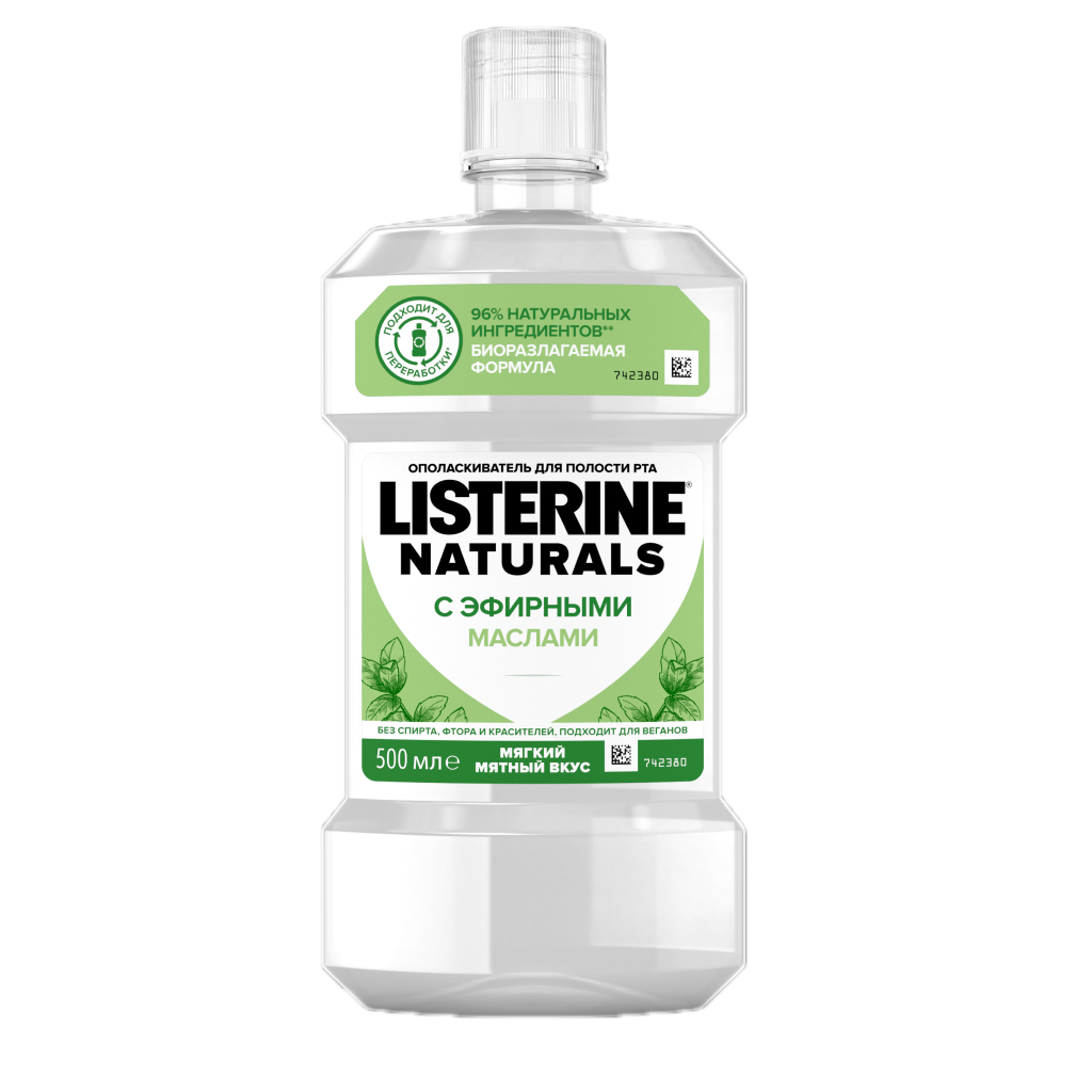  Ополаскиватель для полости рта Naturals, 500 мл (LISTERINE, ) фото 0