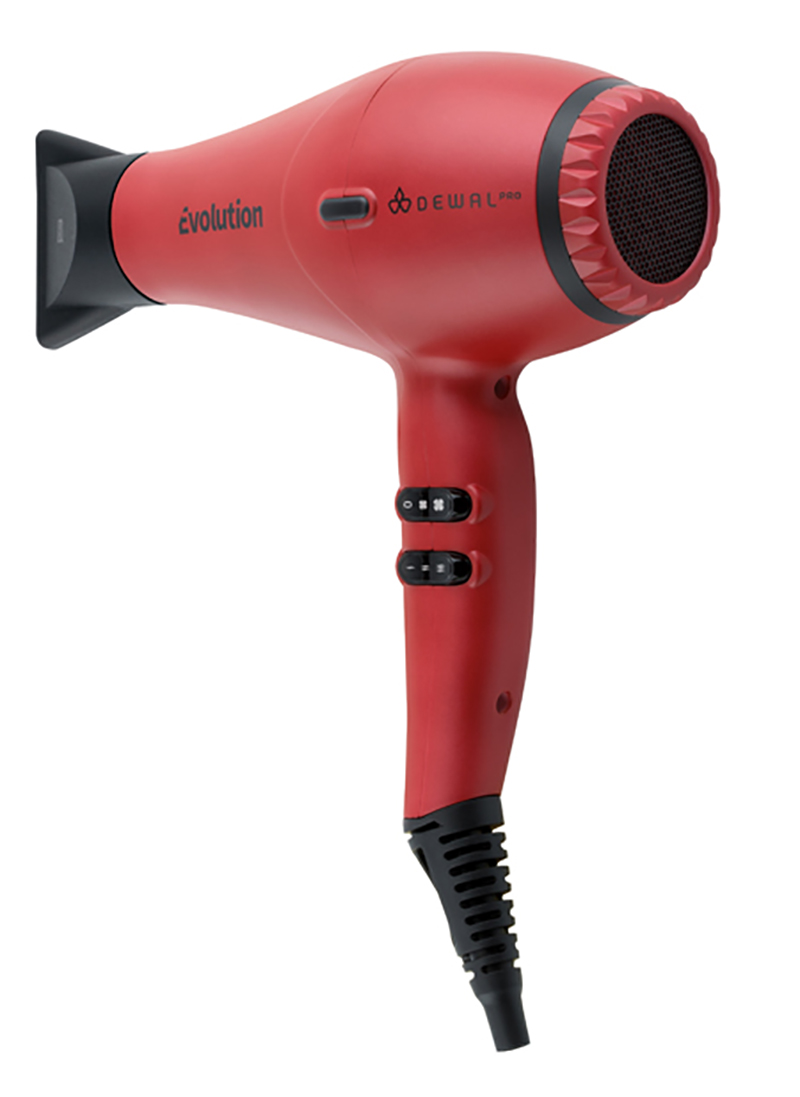 Деваль Про Фен Evolution красный с ионизацией, 2 насадки, 2300 Вт (Dewal Pro, Фены) фото 1