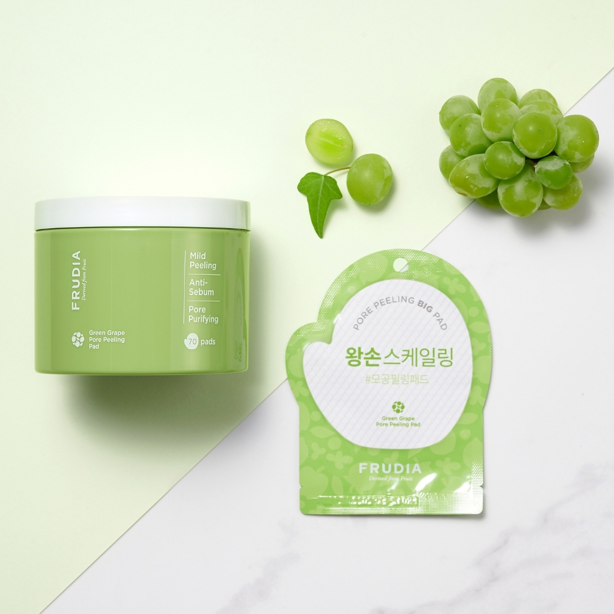 Фрудиа Отшелушивающие диски с зеленым виноградом, 70 шт х 3 мл (Frudia, Контроль себорегуляции) фото 3