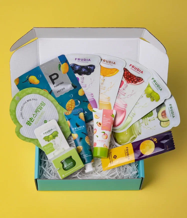 Фрудиа Набор «Магия фруктов» (ночная маска 5 мл + диски 3 мл + маска 20 мл + пенка-моти 30 г + крем для рук 30 г + крем для лица 10 г) (Frudia, Контроль себорегуляции) фото 2