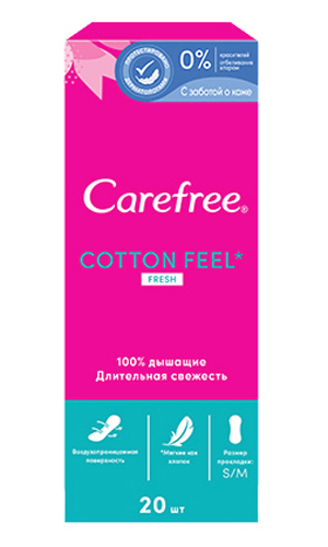 Кэфри Ежедневные прокладки с ароматом свежести Cotton Feel Fresh, 20 шт. (Carefree, На каждый день) фото 0