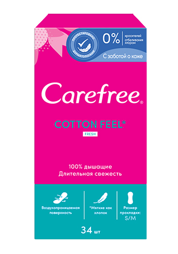 

Carefree Ежедневные прокладки с ароматом свежести Cotton Feel Fresh, 34 шт. (Carefree, На каждый день), На каждый день