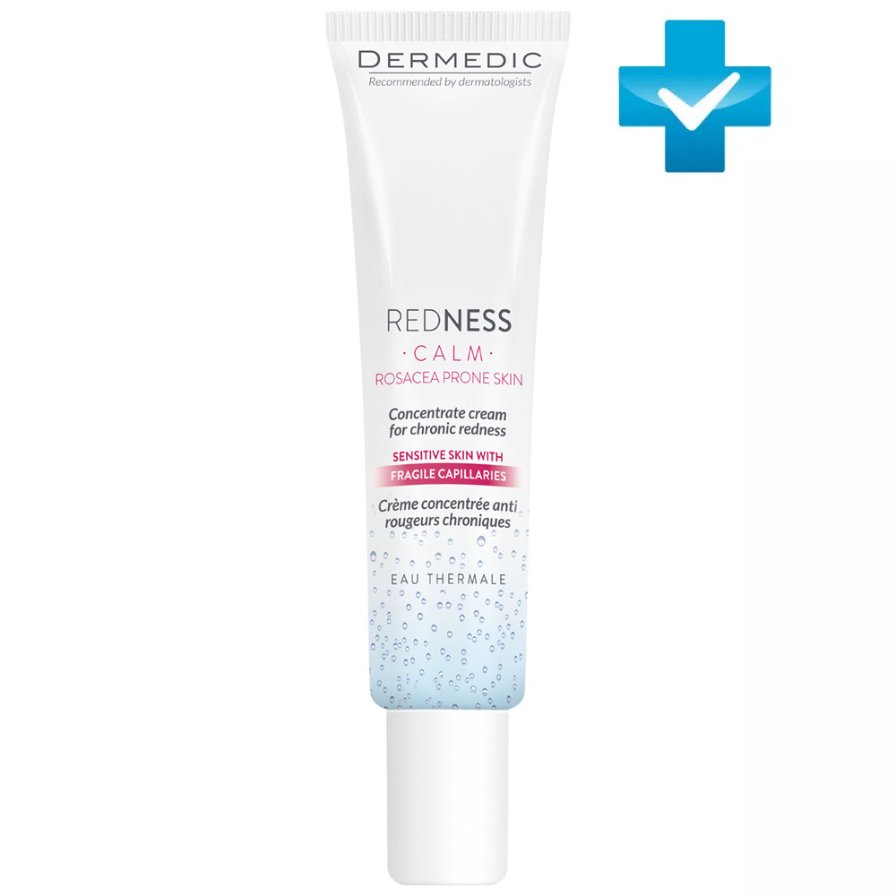 Dermedic Крем-концентрат для кожи с куперозом Calm Concentrate Cream for Chronic Redness, 40 мл (Dermedic, Redness) dermedic redness calm uv ir дневной крем для лица 40 ml