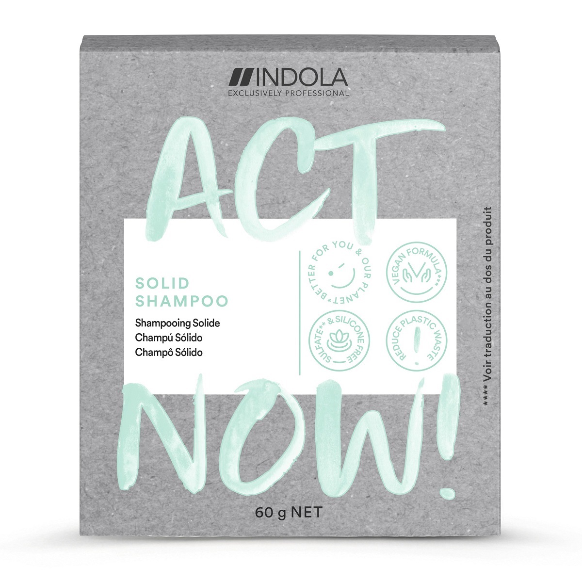 Индола Твердый шампунь Act Now, 60 г (Indola, Indola Очищение) фото 0